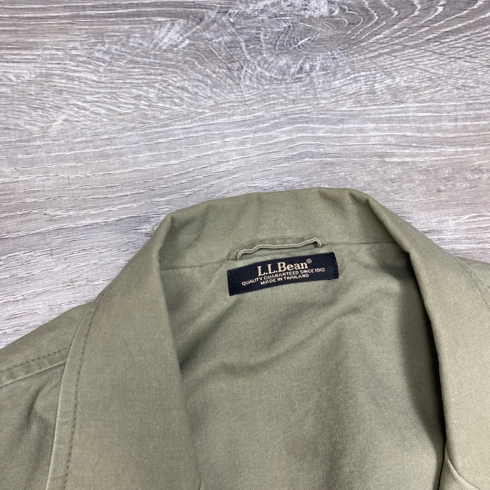 L.L. Bean Blazer Mens XL Green Cotton Canvas Unstructured 2-Button Sport Coat